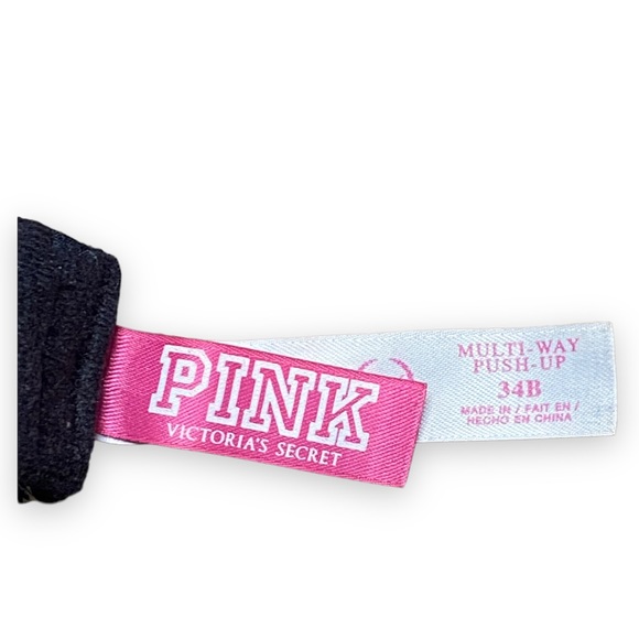 PINK VICTORIA SECRETS LEOPARD PRINT MULTI WAY PUSH UP BRA SIZE 34B - Picture 3 of 4